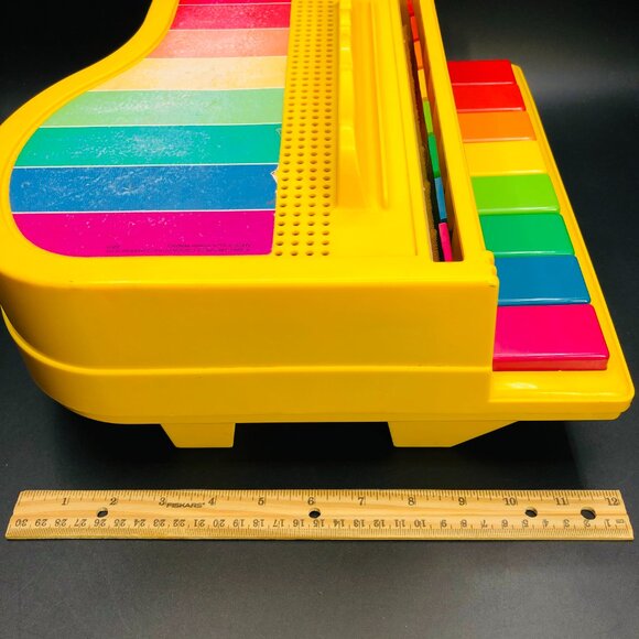 Vintage 1986 FISHER PRICE Grand Piano 8 Pop Up Music Note Rainbow Keys Retro Toy - Picture 14 of 15
